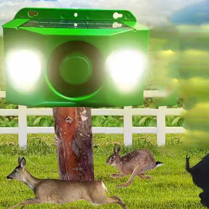 Solarne urządzenie odstraszające zwierzęta | Migające LED i akustyczny alarm | Wodoodporne do użytku na zewnątrz