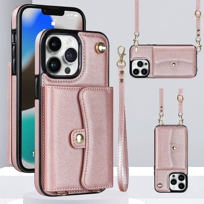 Skórzana torba na ramię z torbą i smyczą do iPhone&